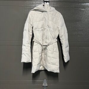 Women's Quilted Hooded Jacket - Cream